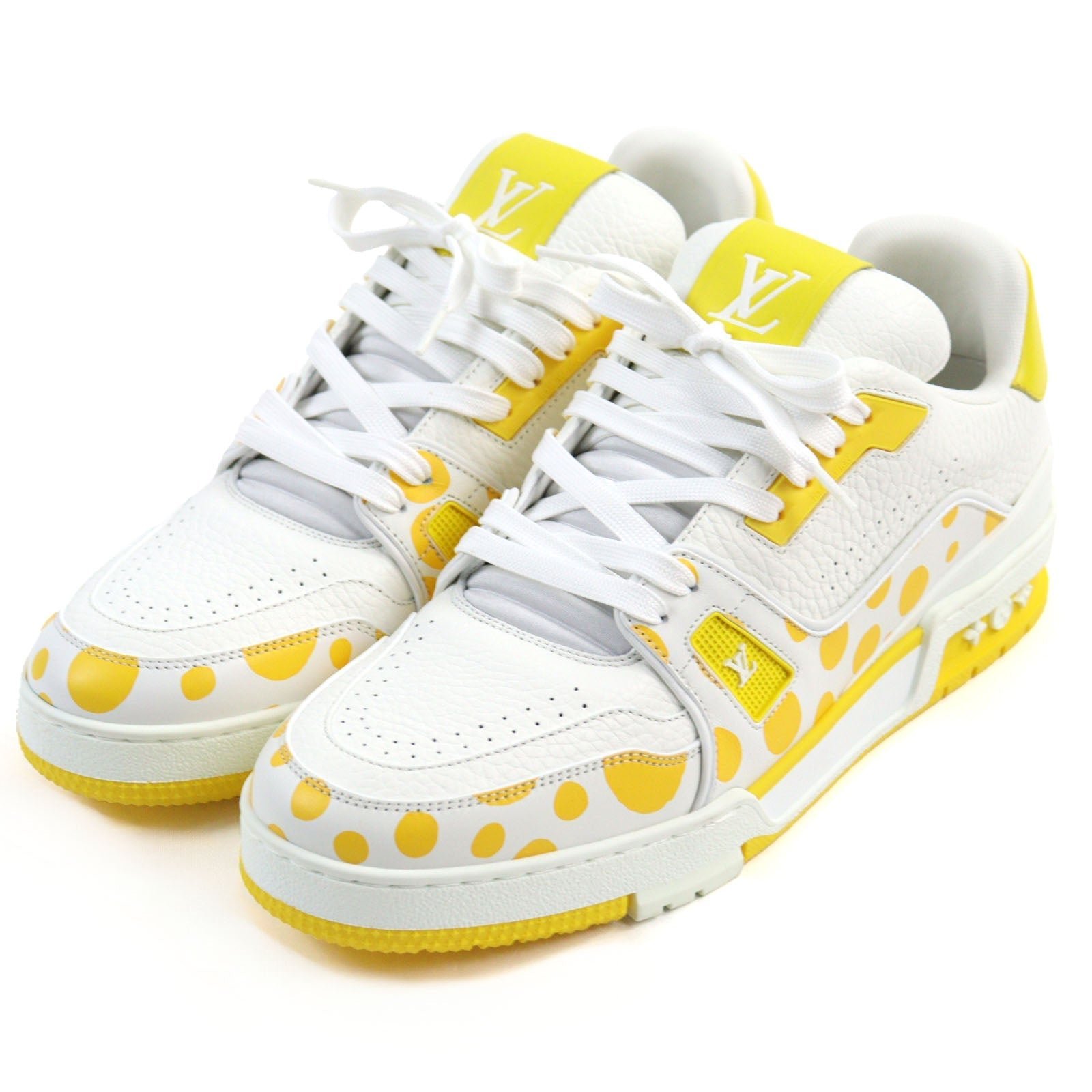 LOUIS VUITTON sneakers 1ABD20 leather White yellow LV trainer line 8 | AlmaBagz - Image 14