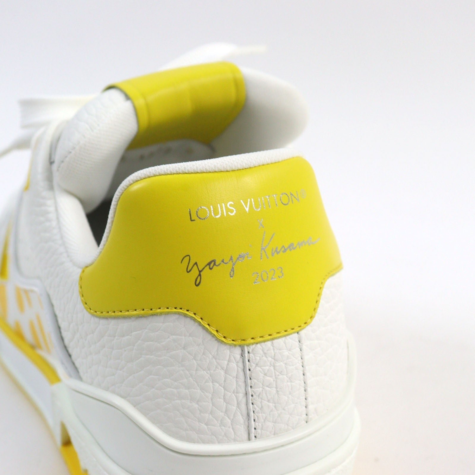 LOUIS VUITTON sneakers 1ABD20 leather White yellow LV trainer line 8 | AlmaBagz - Image 9