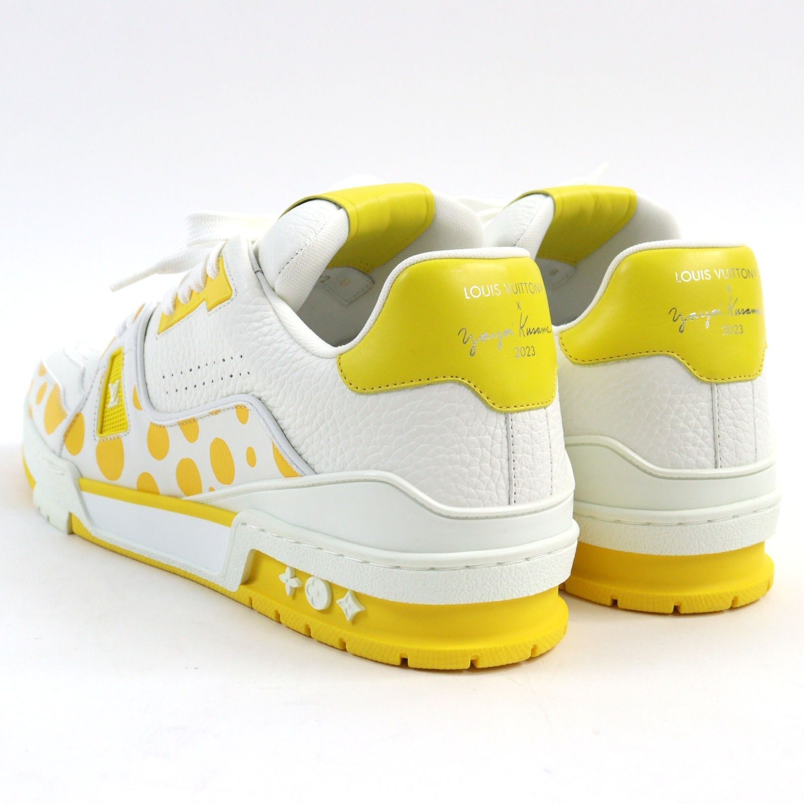 LOUIS VUITTON sneakers 1ABD20 leather White yellow LV trainer line 8 | AlmaBagz - Image 5