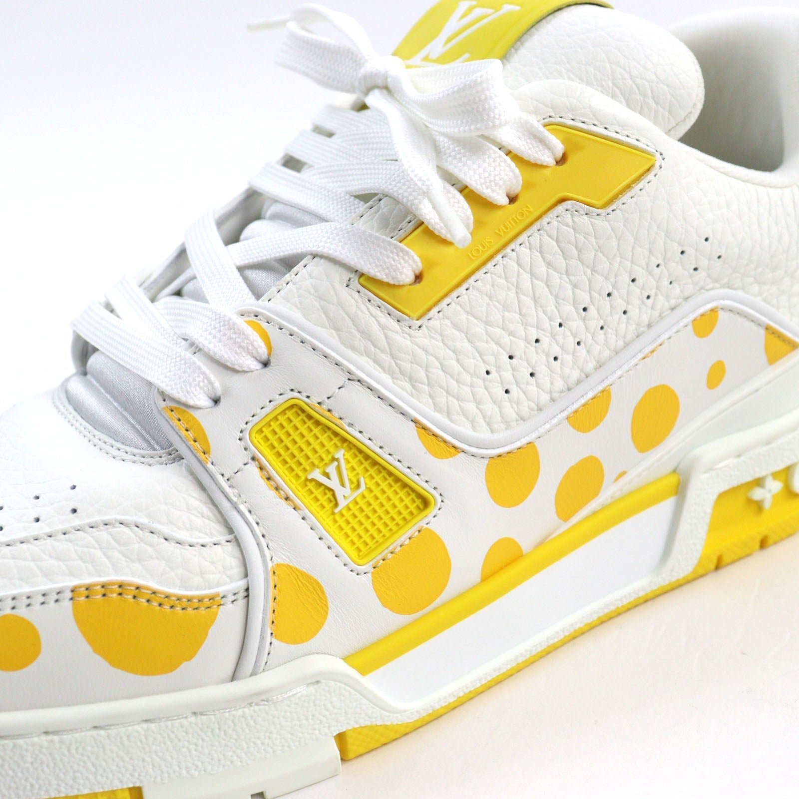 LOUIS VUITTON sneakers 1ABD20 leather White yellow LV trainer line 8 | AlmaBagz - Image 7