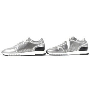 HERMES sneakers 211106Z leather Silver White Black C Addict 35 | AlmaBagz