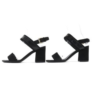 LOUIS VUITTON Sandals Suede leather black 35 | AlmaBagz