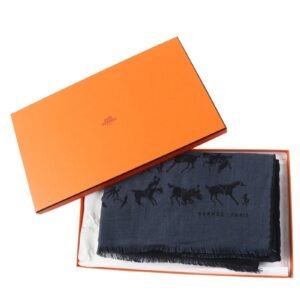 HERMES Stall cashmere Black navy | AlmaBagz