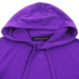 LOUIS VUITTON Hoodie cashmere purple LV embossed S | AlmaBagz