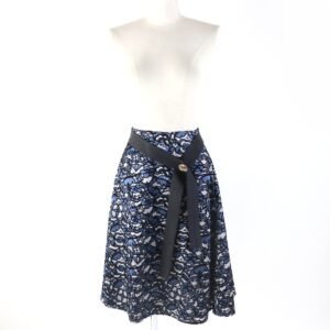 LOUIS VUITTON flare skirt silk Navy type 38 | AlmaBagz