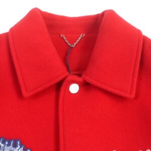 LOUIS VUITTON Jacket HOL31E Cowhide Red white 58 | AlmaBagz