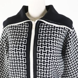 HERMES Blouson 2H2200DD wool Black White cartouche 34 | AlmaBagz