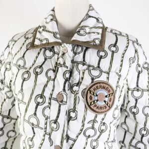 HERMES Down jacket 3H0171D2 polyester White Brown type 34 | AlmaBagz