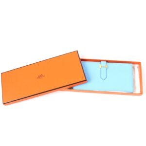 HERMES Long Wallet Purse Epsom Celeste Veil Jade Beansufla | AlmaBagz