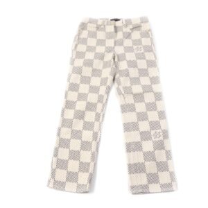 LOUIS VUITTON Denim pants cotton Beige black 36 | AlmaBagz