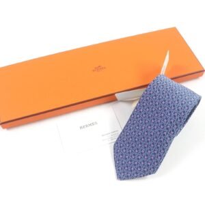 HERMES tie 655889T silk Blue gene | AlmaBagz