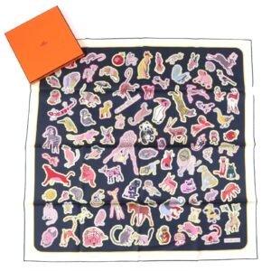 HERMES scarf silk CABAN/ROSE/MULTICO DOUBLE FACE CARACTERISTICK | AlmaBagz