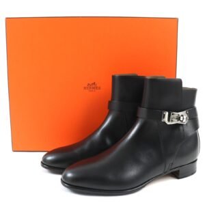 HERMES boots 162133Z leather black Neo 37 | AlmaBagz