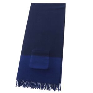 HERMES Scarf H259096S cashmere Navy blue | AlmaBagz