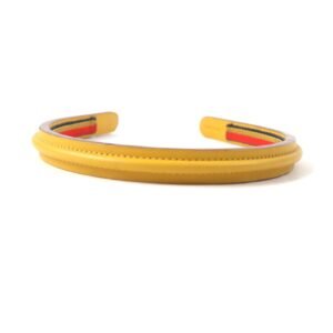 HERMES hair accessory leather yellow | AlmaBagz