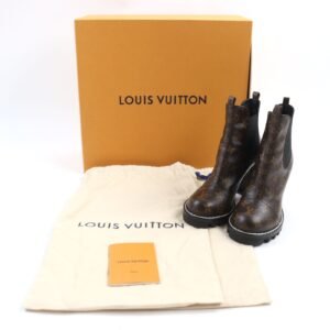 LOUIS VUITTON boots Monogram canvas Brown black Star Trail Line 38 | AlmaBagz