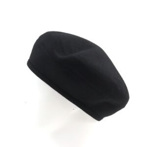 HERMES beret cashmere black Saint Honoré 58 | AlmaBagz