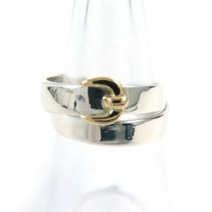 HERMES Ring SV925 Silver gold Double true | AlmaBagz