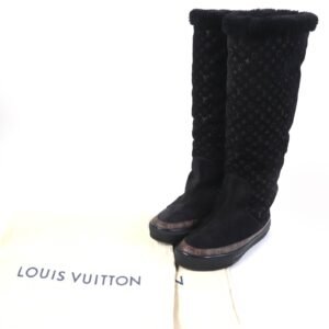 LOUIS VUITTON Knee-high boots Mouton black Snowball Line 35.5 | AlmaBagz
