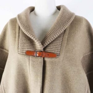 HERMES coat cashmere beige 38 | AlmaBagz