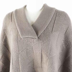 HERMES poncho 3H2602D4 Main: 100% wool, part: 95% wool, part: 5% nylon Brown type Women 34 Used | AlmaBagz