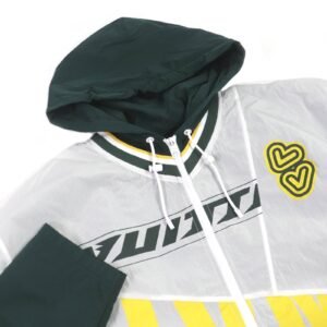LOUIS VUITTON Nylon jacket Nylon White green Patchwork baseball jersey blouson 48 | AlmaBagz