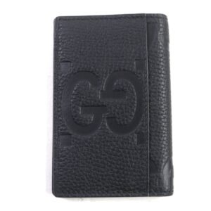 GUCCI Card Case 739478 Main: Leather black Jumbo GG mens Used | AlmaBagz