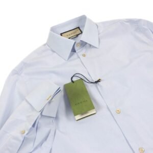 GUCCI Long sleeve shirt 699553 Main: 100% cotton, Part: 100% polyester Light blue mens 40 Used | AlmaBagz