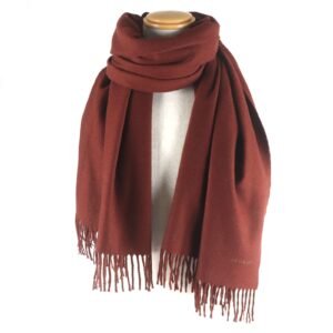 HERMES Scarf Main: 100% cashmere Red brown mens Used | AlmaBagz