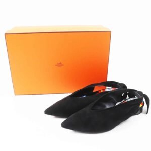 HERMES pumps 221013Z Main: Suede leather black Women 36 Used | AlmaBagz
