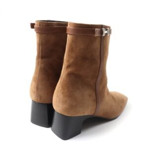 HERMES short boots 232082Z Main: suede leather, part: leather Brown Women 35 Used | AlmaBagz
