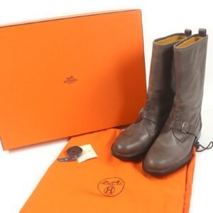 HERMES boots Main: Leather Brown mens 40 Used | AlmaBagz