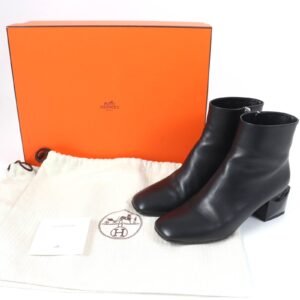 HERMES Ankle boots Main: Leather black Women 36 Used | AlmaBagz