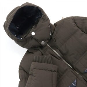 HERMES Down jacket Main: 100% nylon, Lining: 100% nylon, Leather part: sheepskin, Part: 68% wool, Part: 29% cashmere Brown type mens 44 Used | AlmaBagz