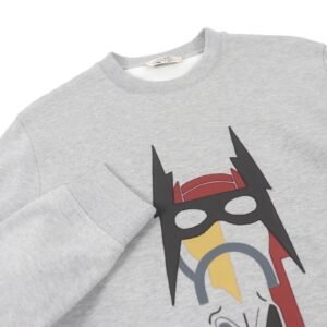 HERMES sweat Main: 100% cotton, Part: 90% cotton, Part: 10% polyurethane, Part: Sheep leather gray mens S Used | AlmaBagz