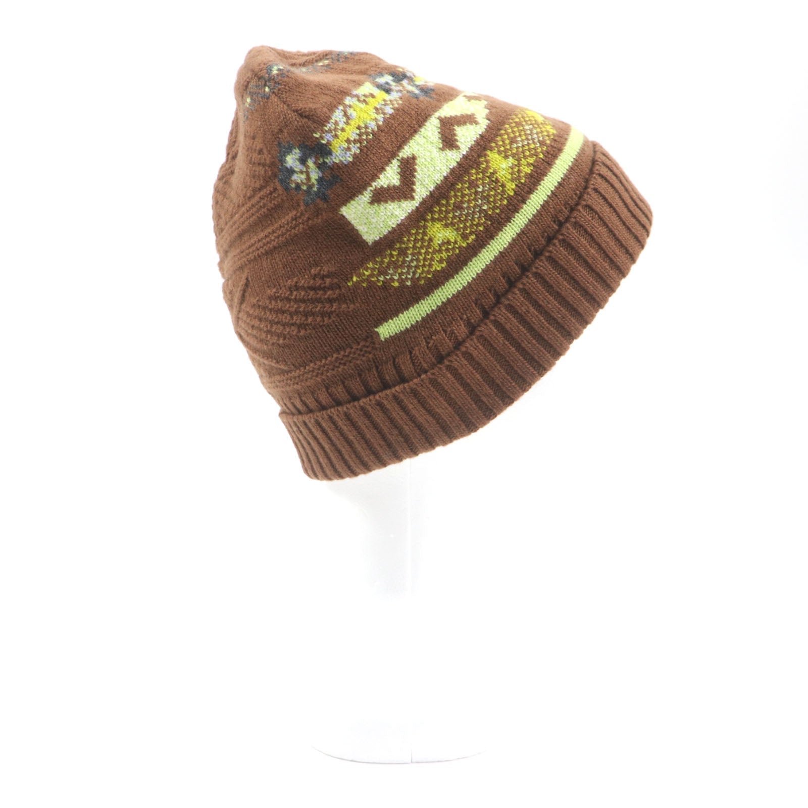 HERMES Knit cap 232105N Main: Wool 56%, Main: Cashmere 44% CARAMEL mens L Used | AlmaBagz - Image 4