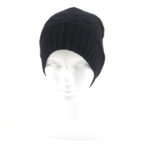 HERMES Knit cap Main: 100% cashmere black mens M Used | AlmaBagz