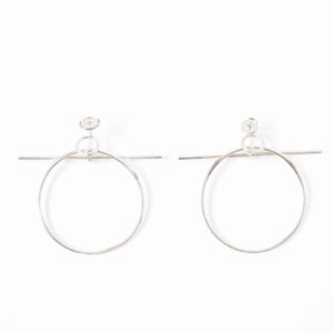 HERMES Pierce Main: AG925 Silver loop earrings MM Women Used | AlmaBagz