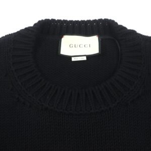 GUCCI sweater 514906 Main: 100% cotton, Part: 100% wool, Part: 100% wool black NEVER MARRY MITFORD mens XL Used | AlmaBagz