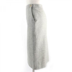 HERMES skirt Outer: 85% wool, Outer: 15% cashmere, Lining: 100% silk Light gray Women 38 Used | AlmaBagz