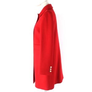GUCCI Stainless collar coat 406947 ZFW04 Outer: 90% wool, Outer: 10% angora, Lining: 80% rayon, Lining: 20% polyester Red Women 38 Used | AlmaBagz