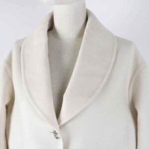 HERMES coat 3E0221DA Outer material: 100% cashmere off white Women 40 Used | AlmaBagz