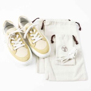 HERMES sneakers Main: Corduroy, Main: Suede leather Beige white deep Women 39 Used | AlmaBagz