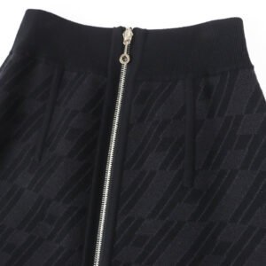 HERMES skirt 3H2300D2 Main: 88% wool, Main: 10% cashmere, Main: 2% polyurethane, Part: 84% wool, Part: 9% cashmere Black Grey Women 34 Used | AlmaBagz