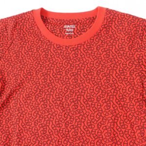 HERMES Short sleeve T-shirt 4E4620DB Main: 100% cotton, part: 98% cotton, part: 2% polyurethane Red brown Women 34 Used | AlmaBagz