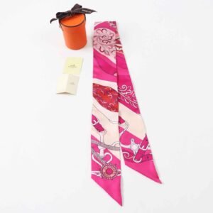 HERMES scarf Main: 100% silk multicolor Twilly Festival of the Amazones Women Used | AlmaBagz