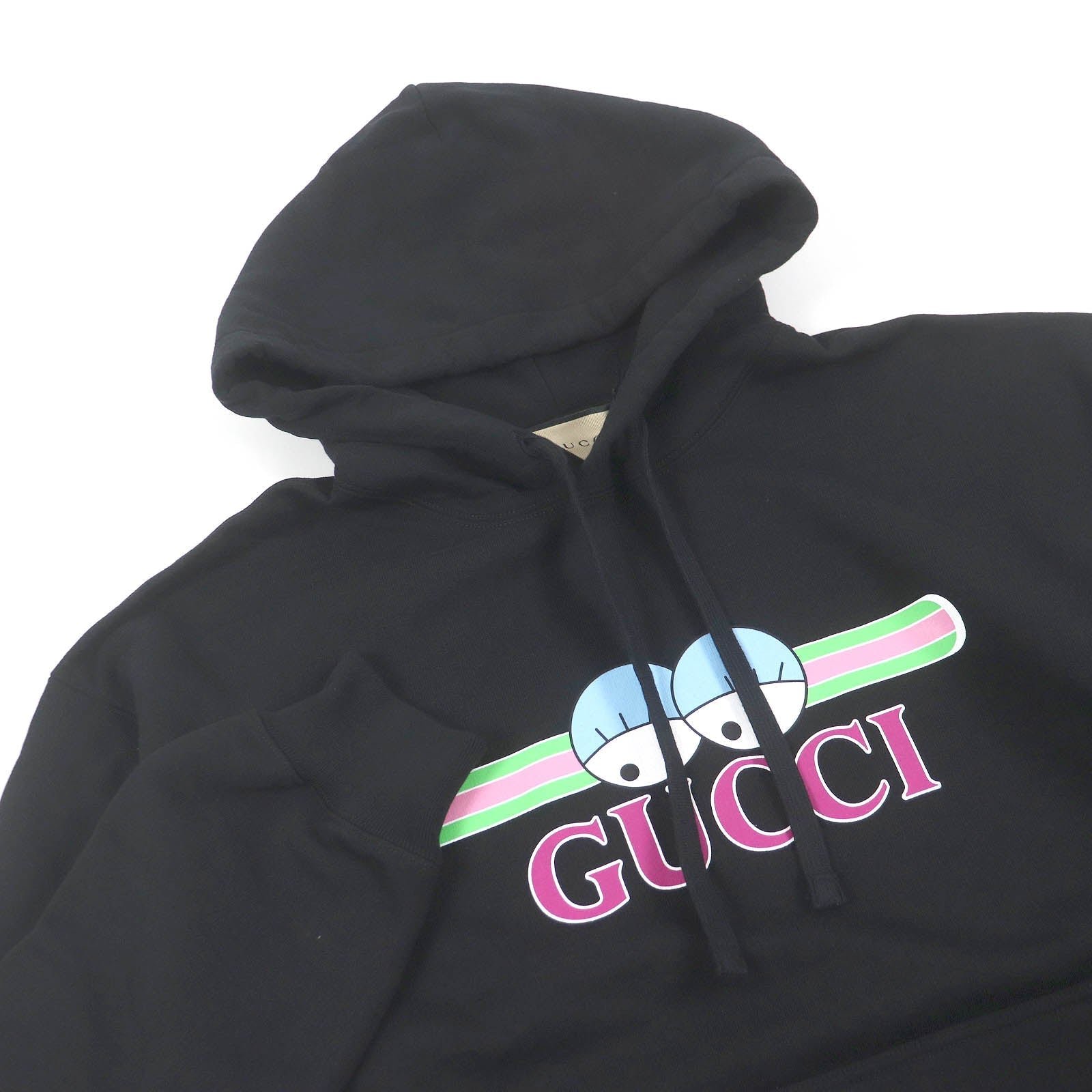 GUCCI Hoodie 782788 Main: 100% cotton, part: 97% cotton, part: 3% polyurethane black mens S Used | AlmaBagz