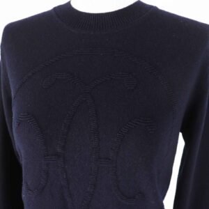 HERMES knit 4E2604D1 Main: 100% cashmere Dark navy Women 36 Used | AlmaBagz