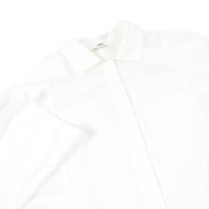 HERMES Long sleeve shirt Main: 100% cotton, Part: 100% polyester white mens 36 Used | AlmaBagz