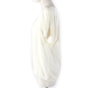 HERMES Short sleeve knit 2E2826DS Main: 100% silk, Main: 100% polyester Ivory Women 34 Used | AlmaBagz